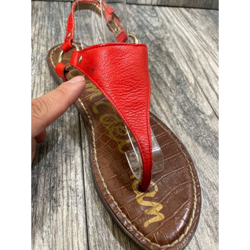 SAM EDELMAN GRETA Ankle Strap Leather Sandals Orange size 6.5M - Picture 12 of 12